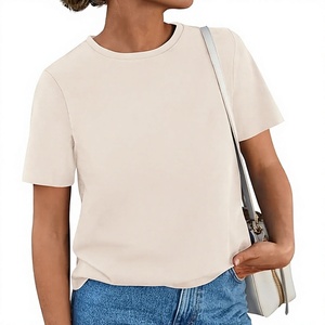 Women's <b>White</b> V-Neck Short Sleeve <b>Crop</b> <b>Top</b> Regular Fit Knitted Cotton Casual Solid Color Breathable Eco-Friendly Quick Canvas - Product Image 1