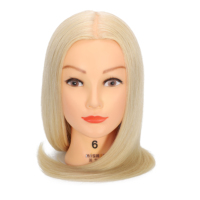 Tête de Mannequin Féminin Blonde de 18 Pouces en Cheveux Humains 100% Naturels pour la Coiffure, Compétitions et Pratique – Vente en Gros