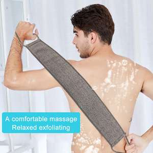 男女沐浴丝瓜按摩刷淋浴天然丝瓜软亚麻背部磨砂垫圈超长背部去角质手套 - Product Image 3