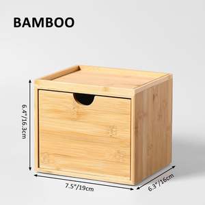 ZOBONETI Wooden Disposable Face Holder Compatible Towel XL Clean Container with <b>Drawer</b> Facial Towels <b>Storage</b> <b>Box</b> 19.1x16x16.3cm - Product Image 2