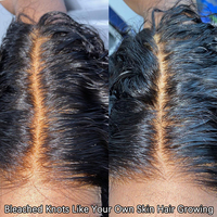 Perruques de Cheveux Humains Bruts Indiens Ondes Profondes Souples Transparent HD Full Lace Frontal pour Femmes Noires