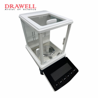Balance analytique numérique professionnelle Drawell DEB124N avec connectivité USB, précision de 0,01 mg