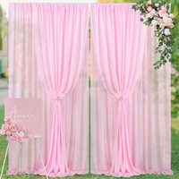 Kain Chiffon Warna Pink Muda Klasik Elegan untuk Dekorasi Pesta Bridal Shower, Latar Belakang Photobooth, dan Sewa Acara