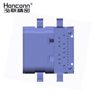 Prise femelle USB 3.1 TYPE C 24P, type encastré, insertion frontale et fixation arrière, double coque L=10.0 CL=0.5 H=1.65