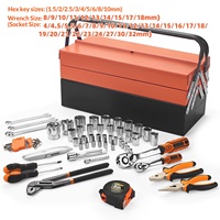 Ensemble d'outils de mécanicien 85 pièces, clé à cliquet 72 dents, jeu de douilles 4-32 mm, kit d'outils de réparation automobile, boîte à outils industrielle