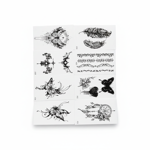 สติ๊กเกอร์สักลายชั่วคราวลายผีเสื้อสีดำขาว กันน้ำ ไม่เจ็บ สมจริง ติดทนนาน สำหรับตกแต่งร่างกาย แขน ไหล่ - Product Image 4