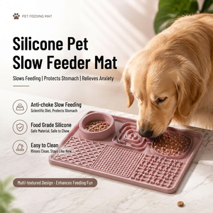 Tappetino per <span class=keywords><strong>gatti</strong></span> in silicone alimentare per interni, piatto anti-ingozzamento per cani, anti-perdita, durevole, facile da pulire, ciotola per animali domestici, piccolo - Product Image 5