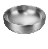 Petit Bol à Sauce Double Couche en Acier Inoxydable Doré, Plat d'Accompagnement, Coréen, pour Hot Pot, BBQ, Restaurant, Rond, Poli, OPP, Lot de 100 Pièces