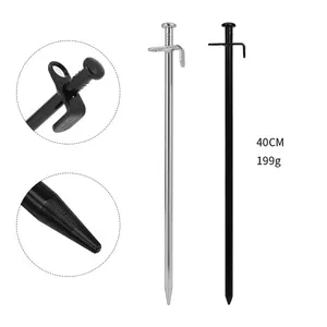 40cm Factory outlet Heavy Duty camping acessórios Tent Peg Snow Pegs Preto Tent Pegs Ground Nail