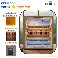 Sauna intérieur infrarouge lointain pour 4 personnes en cèdre canadien, excellent rapport qualité-prix, avec Bluetooth