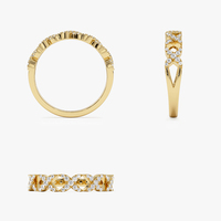 Gemnel pavé CZ personnalisé initial X anneau large bande minimaliste diamant X anneau Unique empilable bijoux cadeau