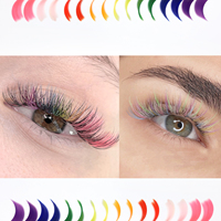 Extensions de cils individuels colorés EMEDA en gros, plateaux de cils marron velours cachemire, mélange de couleurs 007, fournitures d'extensions de cils volume vison