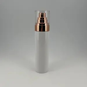 Envase cosmético de lujo Botella de PET de 100 ml Botella de spray para el cabello Botella de plástico con 24 410 Pulverizador de niebla fina dorada rosa
