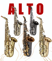 Factory Wholesale Customized Logo Cheap Professional Brass Gold Lacquer Eb Alto Saxophone Wind Instrument High-grade Waterproof