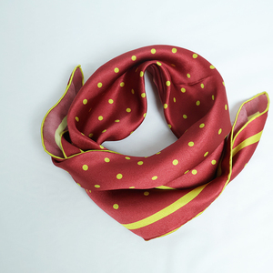 Sciarpa di <span class=keywords><strong>seta</strong></span> 100% di lusso da 14 mm quadrata 60x60cm marrone <span class=keywords><strong>rosso</strong></span> con pois gialli accessori moda da donna in raso morbido regalo - Product Image 6