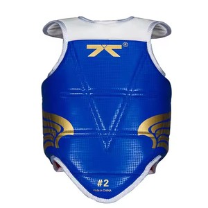 Soporte de Espalda Ajustable Firmway Rojo y Azul, Protección Profesional Reforzada, Duradero, de PU/EVA/Esponja, para Competencia de Taekwondo, Uso Adulto - Product Image 1