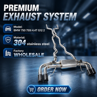 Système d'échappement Catback avec soupapes à commande à distance et silencieux pour BMW 750 750i 4.4T G11 G12 2016-2022, en acier inoxydable SS304, pour performance accrue