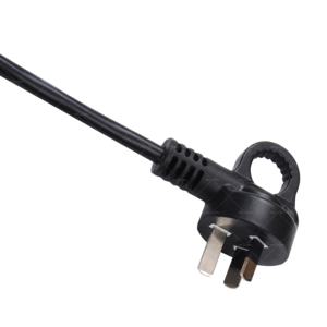 Cordon d'alimentation noir Linsheng 2M entièrement moulé à 3 broches et prise à 180 degrés équipée d'un câble d'extension d'alimentation SAA de conception à crochet pratique - Product Image 2