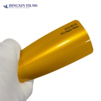 Film de protection de voiture en TPU brillant couleur jaune érable, PPF doré miel chaud scintillant, auto-réparant, anti-rayures, 7,5 mil, directement de l'usine