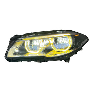 Fari LED Stile Angel Eyes SJC V2 per <span class=keywords><strong>BMW</strong></span> <span class=keywords><strong>Serie</strong></span> <span class=keywords><strong>5</strong></span> F10 F18 2010-2017, Fari LED Gialli e Bianchi Modificati - Product Image 3