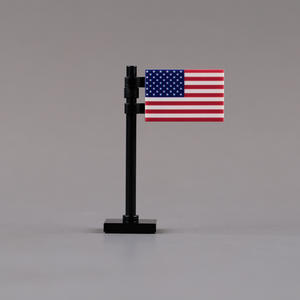 MOC Blocs de construction Drapeau de la Victoire de la Russie, Accessoires de mât de drapeau national américain, Tuiles imprimées, Briques, Jouets de tiers, Cadeau - Product Image 3