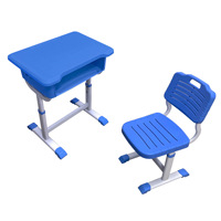 Ensemble de bureau et chaise d'écolier moderne avec structure métallique pour salles de classe des écoles primaires et secondaires