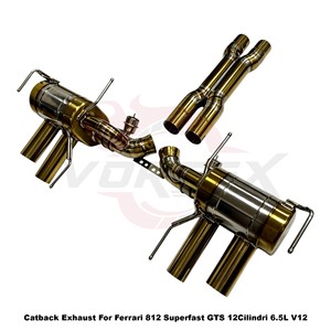 ระบบท่อไอเสียแบบ Catback วาล์วไทเทเนียม Vortex Gold สำหรับ Ferrari 812 Superfast GTS 12 สูบ 6.5 ลิตร V12 ชุดแต่งแบบติดตั้งได้โดยตรง - Product Image 2