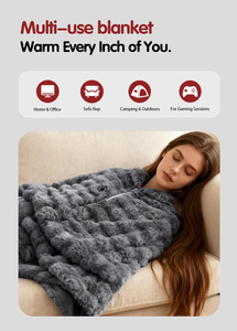 <span class=keywords><strong>Couverture</strong></span> <span class=keywords><strong>Chauffante</strong></span> Électrique Créative Lavable pour Usage Domestique Hivernal, Châle Chauffant en Polaire USB Portable avec Fil Chauffant et Contrôle Tactile - Product Image 4