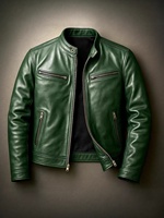 Veste en cuir PU coupe slim épaissie coupe-vent style motard transfrontalier pour homme, style européen et américain, collection printemps