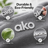 Étiquette en silicone 3D sur mesure, lavable, à transfert thermique pour pulls, vêtements en tricot, étiquette en silicone 3D personnalisée