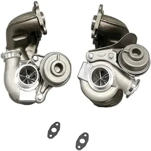 Nouveau turbocompresseur à double turbine en aluminium usiné amélioré 19T TD04 à entraînement droit pour <span class=keywords><strong>135i</strong></span> 335i 535i Z4 <span class=keywords><strong>N54</strong></span> 3.0L OE - Product Image 2