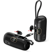 Mini Batería Externa 2 en 1 de Alta Capacidad, 5000mAh, con Enchufe Integrado, Batería de Litio-Polímero, Entrada Tipo-C, Enchufe Universal, Carga Rápida