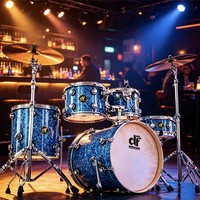 Birch Wood Jazz Acoustic Drum Set Percussion Instrument Adult Size 5 Pieces for Professional Musician