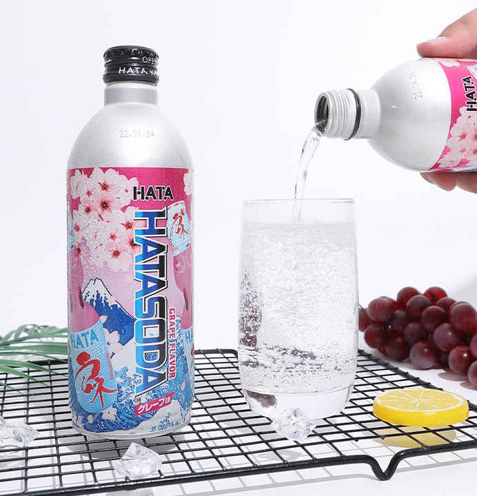 Japanese Hada Hata Carbonated Drink 500ML Original Grape Flavor Soft Drink Wholesale Exotic Drinks Beverages