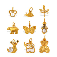 Pendentif LiCai DIY 3D en strass, libellule et lion |   Breloque vintage en acier inoxydable pour collier femme, bijoux en gros