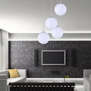 Lampe de plafond décorative en fer, style <span class=keywords><strong>Art</strong></span> <span class=keywords><strong>Déco</strong></span>, <span class=keywords><strong>verre</strong></span> laiteux, suspension simple pour îlot de cuisine, vente chaude - Product Image 5