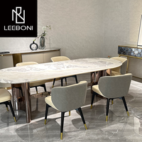 Dessus en marbre Luxe Nouveau Design Moderne Italien 8 Chaises Ensemble de Salle à Manger 6 Chaises Table à Manger Meubles de Luxe
