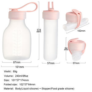 ถุงเก็บน้ำนมแม่ซิลิโคนแบบพับได้ ขนาดใหญ่ คุณภาพสูง ปลอดสาร BPA ป้องกันการรั่วซึม ใช้ซ้ำได้ สำหรับเด็กทารก - Product Image 5