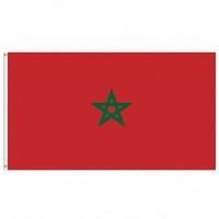 Drapeau du Maroc imprimé sur mesure, simple face, 3x5 pieds, personnalisable pour tous les drapeaux nationaux et les drapeaux de présentation.