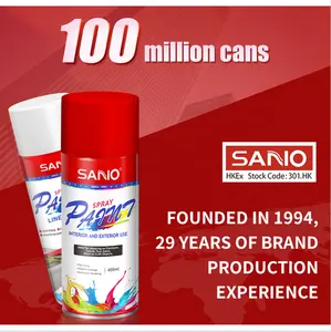 SANVO 컬러 스프레이 페인트 400ml 낙서 스프레이 페인트 무지개 중국 아크릴 수지 색상 변경 자동차 페인트 제조 업체