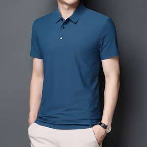 Erkek yaz rahat spor Polo gömlekler nefes çabuk kuru buz ipek kumaş özel Logo orijinal boş kısa Golf Polo gömlekler Polo gömlekler - Product Image 3