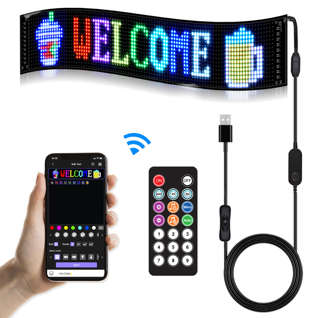 Portable Flexible Led Board USB 5V Bluetooth Led Matrix Panel Rolled Intelligent Advertising Display