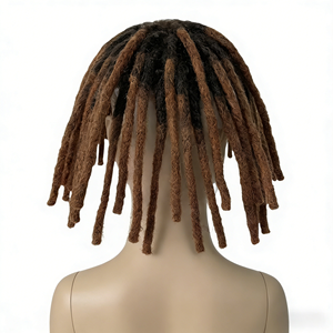 Systèmes capillaires en cheveux humains vierges malaisiens, couleur ombrée bicolore T2/30, 8 pouces, dreadlocks, toupet à nœuds, base en polyuréthane PU 6x9 pour hommes noirs - Product Image 2