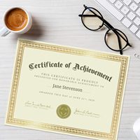 Papier pour certificat personnalisé, carton 180 g/m², bordure dorée, certificats de récompense, 50 feuilles, origine Zhejiang, diplôme de remise des diplômes