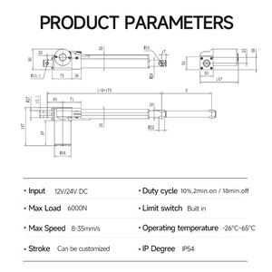 조용한 취미 침대 듀얼 액추에이터 선형 모터 더블 전기 3000n 선형 액추에이터 500mm 스트로크 - Product Image 4