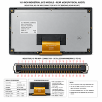 Módulo LCD IPS de Grado Médico TMK de 10.1 Pulgadas, 1280x800, 1000nits, Retroiluminación LED, Pantalla Táctil Capacitiva AG Grabada, MIPI/I2C, -30 85 Wide