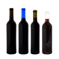 Bouteille de vin rouge en verre noir personnalisée avec étiquette privée, couleur sur mesure, 750 ml, 500 ml, 175 ml, bouchon en caoutchouc, impression sérigraphique, givré