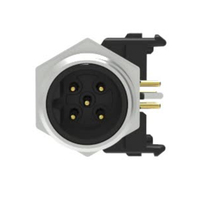 Conector GSEE M12, Tipo B, 5 Pines, 60V, 4A, Negro, Conector Macho para PCB, Contacto de Latón, Terminal de Tornillo, Tipo Conectado/Desconectado a Tierra