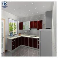 Meubles de cuisine modernes complets Prima Custom, armoires de cuisine blanches de style Shaker classique, design de meubles de cuisine pour villa