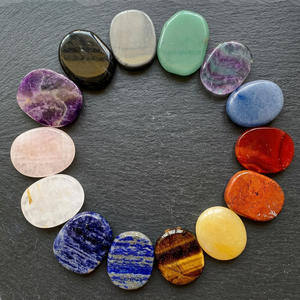 7 Chakra Stones Set Crystals Palm Stones Spiritual Healing Meditation Flat Back Crystals Fengshui Home Decor Natural Gemstone - Product Image 3